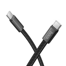 Заредете изображение във визуализатора на галерията – Flat Cable USB C to USB C Hoco 3A 60W 1 m X125 black
