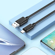 Заредете изображение във визуализатора на галерията – Cable USB A to USB C Hoco 3A 2 m X88 black
