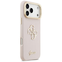 Заредете изображение във визуализатора на галерията – GUESS case for IPHONE 17 Pro Max GUHCP17XPCS4GSP (Grained PU Big 4G &amp; Stand Camera) pink
