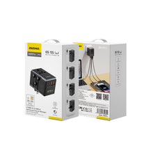 Заредете изображение във визуализатора на галерията – Dudao A65Pro 65W EU / US / JP / AUS / UK travel adapter 2x USB-C 2x USB-A - black
