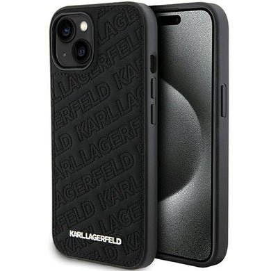 Оригинален гръб KARL LAGERFELD за IPHONE 15 KLHCP15SPQKPMK (Quilted Pattern) черен