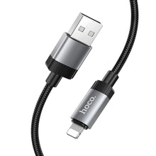 Заредете изображение във визуализатора на галерията – Cable USB A to Lightning Hoco 2,4A 1 m X117 black
