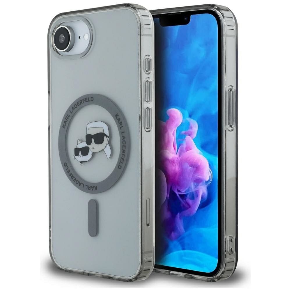 KARL LAGERFELD case for IPHONE 16e (SE 4 2025) compatible with MagSafe KLHMPSE4HLSKCK (IML Metal KC Heads) black