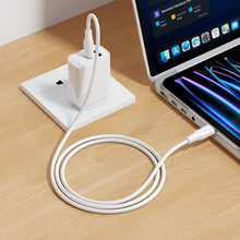 Заредете изображение във визуализатора на галерията – Silicone Cable USB C to USB C Hoco 3A 60W 1 m X124 white

