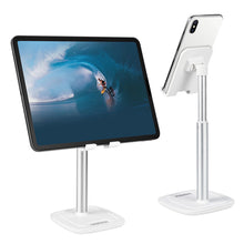 Заредете изображение във визуализатора на галерията – Choetech H035 aluminum stand for a phone or tablet with adjustment - white and silver
