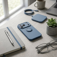 Заредете изображение във визуализатора на галерията – Case for iPhone 18 Pro / 17 Pro Silicone Ring dark blue
