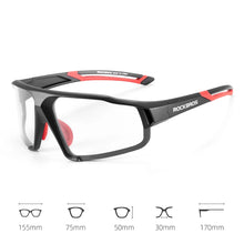 Заредете изображение във визуализатора на галерията – Rockbros SP216BK photochromic UV400 cycling glasses - black and red
