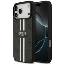 Заредете изображение във визуализатора на галерията – GUESS case for IPHONE 17 Pro Max compatible with MagSafe GUHMP17XP4RPSK (4G Printed Stripes) black
