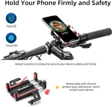 Заредете изображение във визуализатора на галерията – Rockbros 699-BK Aluminum Alloy Bicycle Phone Holder - Black
