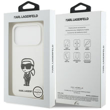 Заредете изображение във визуализатора на галерията – KARL LAGERFELD case for IPHONE 17 Pro compatible with MagSafe KLHMP17LSKIGROH (Silicone W/ KL Sketch &amp; Logo) white
