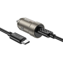 Заредете изображение във визуализатора на галерията – HOCO car charger Type C + cable Type C to Type C PD QC 30W Z57 metal gray
