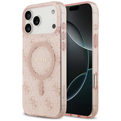 GUESS case for IPHONE 17 Pro Max compatible with MagSafe GUHMP17XH4DTEP (IML 4G Background) pink
