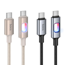 Заредете изображение във визуализатора на галерията – LED Cable USB C to USB C Hoco 3A 60W 1,2 m U144 black
