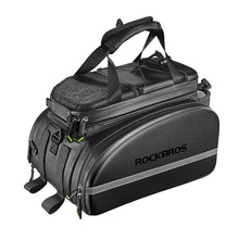 Заредете изображение във визуализатора на галерията – Rockbros A6-6 bicycle bag for trunk, 35 l, with fold-out pockets - black
