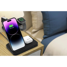 Заредете изображение във визуализатора на галерията – Tech-Protect A11 15W inductive charger in the form of a 3-in-1 stand for smartphone / headphones / smartwatch - black
