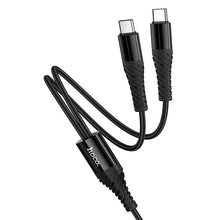 Заредете изображение във визуализатора на галерията – Cable 2in1 USB C to USB C+C Hoco 1 m X123 black

