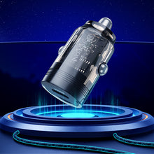 Заредете изображение във визуализатора на галерията – Borofone Car charger BZ29 Ray - Type C - PD 30W 3A with Type C to Type C transparent-purple
