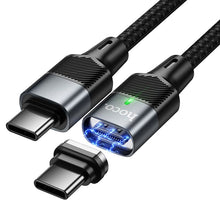 Заредете изображение във визуализатора на галерията – Magnetic Cable USB C to USB C Hoco QC3.0 PD 5A 240W 1,2 m U159 black
