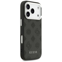 Заредете изображение във визуализатора на галерията – GUESS case for IPHONE 17 Pro compatible with MagSafe GUHMP17LPSPOSSSK (PU W/ Peony Hot Stamp Script) black
