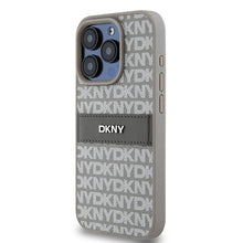 Заредете изображение във визуализатора на галерията – Original Case DKNY hardcase Leather Mono Stripe &amp; Metal Logo DKHCP15LPRTHSLE for Iphone 15 Pro beige
