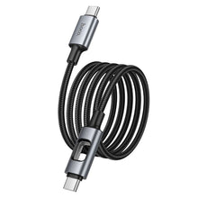 Заредете изображение във визуализатора на галерията – LED Cable USB C to USB C Hoco 3A 60W 1,2 m U144 black
