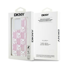 Заредете изображение във визуализатора на галерията – DKNY case for IPHONE 15 Pro DKHCP15LLCPEPP (DKNY HC Liquid Glitters W/Checkered Pattern) pink
