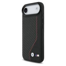 Заредете изображение във визуализатора на галерията – BMW case for IPHONE 17 Air compatible with MagSafe BMHMP17M25PCCSCKR (PU Carbon Line &amp; Logo) red
