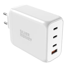 Заредете изображение във визуализатора на галерията – Silver Monkey SMA154 200W GaN charger 3xUSB-C PD USB-A QC 3.0 - white

