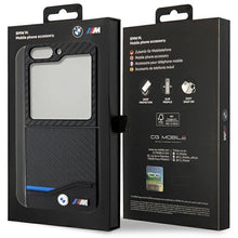 Заредете изображение във визуализатора на галерията – BMW Leather Carbon case for Samsung Galaxy Z Flip 5 - black
