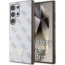 Заредете изображение във визуализатора на галерията – Guess 4G Triangle case for Samsung Galaxy S24 Ultra - white

