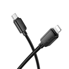 Заредете изображение във визуализатора на галерията – HOCO cable Type C to Lightning PD 27W X113 1 m black
