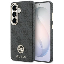 Заредете изображение във визуализатора на галерията – GUESS case for SAMSUNG S26 GUHMS26SP4GRMDEK (4G Rhinestone Round Logo MagSafe) black
