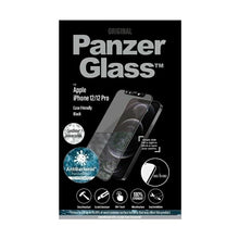 Заредете изображение във визуализатора на галерията – PanzerGlass E2E Microfracture Antibacterial Glass with Swarovsky Crystal Camera Cover for iPhone 12/12 Pro - With Black Frame
