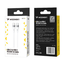 Заредете изображение във визуализатора на галерията – Wozinsky WSTCC1 USB-C / USB-C PD 65W cable 1 m long - white
