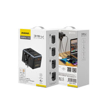 Заредете изображение във визуализатора на галерията – Dudao A35Pro 35W EU / UK / AUS / US / JP travel adapter 3x USB-C 2x USB-A - black
