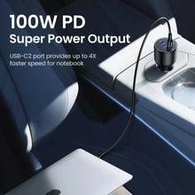 Заредете изображение във визуализатора на галерията – Ugreen CD293 car charger 2x USB-C PD and 1x USB-A 130W - black
