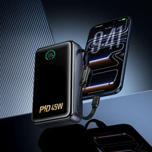 Заредете изображение във визуализатора на галерията – Powerbank 20000 mAh QC PD 2A 45W with built-in cable USB C Hoco Q54 metal gray
