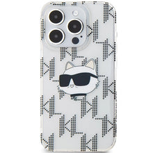 Заредете изображение във визуализатора на галерията – Karl Lagerfeld IML Choupette Head &amp; Monogram case for iPhone 15 Pro Max - transparent
