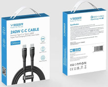 Заредете изображение във визуализатора на галерията – Cable Typ C to Typ C VEGER PD 5A 240W CC03 1,5 m black
