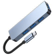 Заредете изображение във визуализатора на галерията – HUB Tech-Protect V1 4in1 USB-C - 3x USB-A 2.0 / USB-A 3.0 - gray
