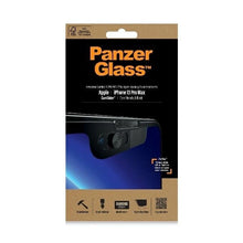 Заредете изображение във визуализатора на галерията – PanzerGlass E2E Microfracture antibacterial glass with camera cover for iPhone 13 Pro Max - with black frame
