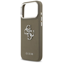 Заредете изображение във визуализатора на галерията – GUESS case for IPHONE 17 Pro Max compatible with MagSafe GUHCP17XPG4SMCEW (Grained PU W/ Big 4G Classic Logo) brown
