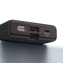 Заредете изображение във визуализатора на галерията – Powerbank Joyroom JR-PBM01 magnetic 10000mAh 20W with stand + Lightning cable - USB-C - black
