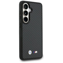 Заредете изображение във визуализатора на галерията – BMW case for SAMSUNG S26 BMHMS26S24CFMMK (Magnetic Kevlar W/ Logo) black
