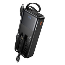 Заредете изображение във визуализатора на галерията – Powerbank 20000 mAh QC PD 2A 22,5W with built-in cables USB A + USB C + Lightning + Micro USB Hoco J156A black
