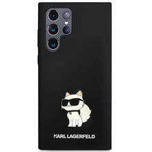 Заредете изображение във визуализатора на галерията – Karl Lagerfeld Silicone Choupette case for Samsung Galaxy S24 Ultra - black
