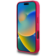 Заредете изображение във визуализатора на галерията – GUESS case for IPHONE 16 Pro compatible with MagSafe GUHMP16LPGNMPLMF (PU Grained Flowers Classic Logo) fuschia
