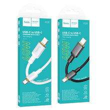 Заредете изображение във визуализатора на галерията – Cable USB C to USB C Hoco 3A 60W 1 m X128 Benefit black
