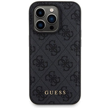 Заредете изображение във визуализатора на галерията – Guess 4G Metal Logo case set for iPhone 14 Pro + 5000mAh MagSafe power bank - black
