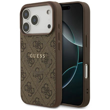 Заредете изображение във визуализатора на галерията – GUESS case for IPHONE 17 Pro compatible with MagSafe GUHMP17LG4GFRW (PU 4G Ring Classic Logo) brown
